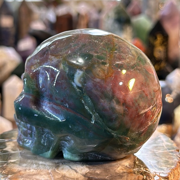🎄SALE🎄Ocean Jasper Crystal Skull Carving! - Picture 7 of 9